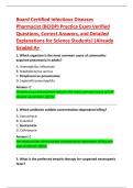Board Certified Infectious Diseases  Pharmacist &lpar;BCIDP&rpar; Practice Exam Verified  Questions&comma; Correct Answers&comma; and Detailed  Explanations for Science Students&vert;&vert;Already  Graded A&plus; 