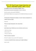 MGT 301 Final Exams Sample Questions and Answers 2025&sol;2026 Update &vert; 100&percnt; Correct