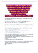 GCSE Edexcel Maths Higher FINAL EXAM QUESTIONS WITH 100&percnt; CORRECT SOLUTIONS&vert;&vert;100&percnt; GUARANTEED PASS&vert;&vert;A&plus; GRADED&vert;&vert;UPDATED 2025&sol;2026&vert;&vert;<<NEWEST SYLLABUS>>