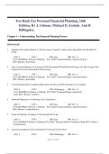 Test Bank for Personal Financial Planning&comma; 16th Edition by Randy Billingsley&comma; Lawrence Gitman&comma; Michael Joehnk&vert; 978-0357987872&vert; All Chapters 1-15&vert; LATEST &vert;2025