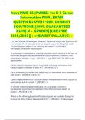Navy PMK-EE &lpar;PMKEE&rpar; for E-6 Career Information FINAL EXAM QUESTIONS WITH 100&percnt; CORRECT SOLUTIONS&vert;&vert;100&percnt; GUARANTEED PASS&vert;&vert;A&plus; GRADED&vert;&vert;UPDATED 2025&sol;2026&vert;&vert;<<NEWEST SYLLABUS>>
