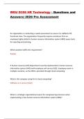 WGU D356 HR Technology - Questions and Answers&vert; 2026 Pre Assessment