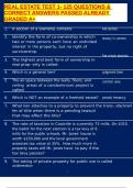 REAL ESTATE TEST 1- 125 QUESTIONS & CORRECT ANSWERS PASSED ALREADY GRADED A&plus; 