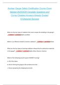 Nuclear Gauge Safety Certification Course Exam  Newest 2025&sol;2026 Complete Questions and  Correct Detailed Answers Already Graded  A&plus;&vert;Assured Success 