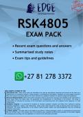 RSK4805 EXAM PACK 2026 - DISTINCTION GUARANTEED