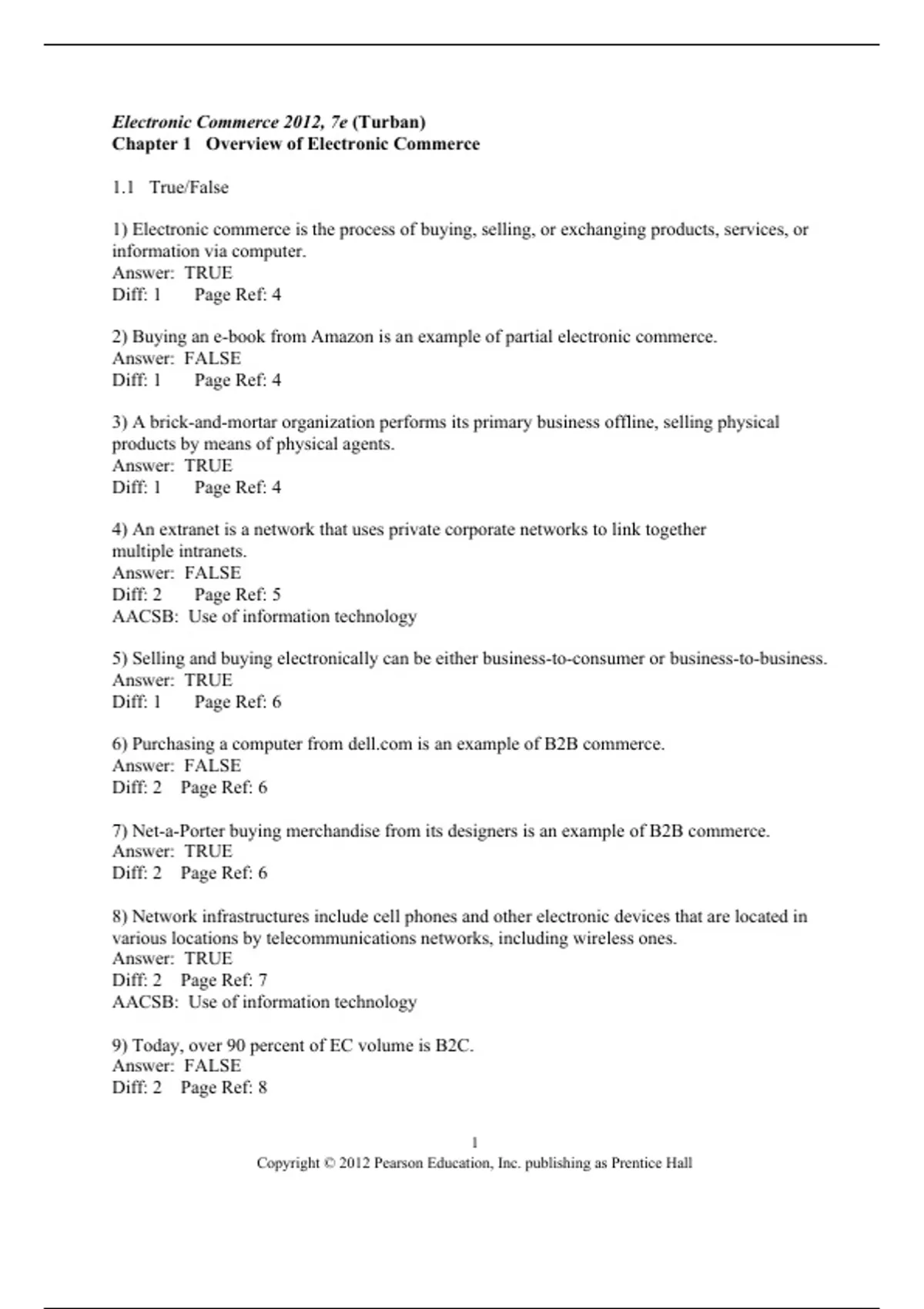 practice test bank questions, final exam : Electronic Commerce 2012 ...