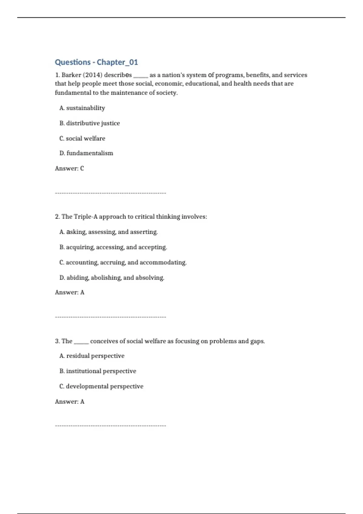 practice test bank questions, final exam : Empowerment Series ...