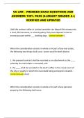 VA LRR &ndash; PRENEED EXAM QUESTIONS AND  ANSWERS 100&percnt; PASS &vert;ALREADY GRADED A&plus;&vert;  VERIFIED AND UPDATED
