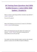 VA Training Exam Questions And 100&percnt;  Verified Answers &vert; Latest 2025&sol; 2026  Update &vert; Graded A&plus; 