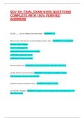 SDV 101 FINAL EXAM NOVA QUESTIONS COMPLETE WITH 100&percnt; VERIFIED ANSWERS