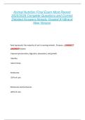 Animal Nutrition Final Exam Most Recent  2025&sol;2026 Complete Questions and Correct  Detailed Answers Already Graded A&plus;&vert;Brand  New Version 