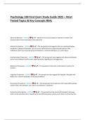 Psychology 100 Final Exam Study Guide 2025 &ndash; Most Tested Topics & Key Concepts REAL