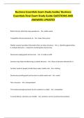 Business Essentials Exam Study Guide&sol; Business Essentials Final Exam Study Guide QUESTIONS AND ANSWERS UPDATED