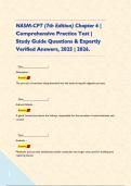 NASM-CPT &lpar;7th Edition&rpar; Chapter 5 & &lpar; 7th edition&rpar; Chapter 6 BUNDLE Exam &vert; Comprehensive Practice Test  &vert; Study Guide Newest Actual Questions & Answers &lpar;A&plus; Guide Solutions&period;