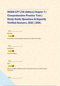 NASM-CPT &lpar;7th Edition&rpar; Chapter 5 and &lpar; 7th Eddition&rpar; Chapter 7 Exam BUNDLE &vert; Comprehensive Practice Test &vert;Study Guide Questions & Expertly Verified Answers&comma; 2025 &vert; 2026&period;