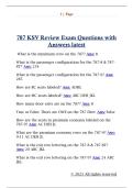 787 KSV Review Exam Questions with  Answers latest