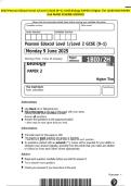 2025 Pearson Edexcel Level 1&sol;Level 2 GCSE &lpar;9&ndash;1&rpar; JUNE Biology PAPER 2 Higher Tier QUESTION PAPER And MARK SCHEME MERGED