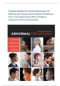 Complete Test Bank for Abnormal Psychology&comma; 17th Edition by Jill M&period; Hooley&comma; James N&period; Butcher & Matthew K&period; Nock &ndash; Full Chapter Exams&comma; DSM-5-TR Aligned Questions & Clinical Case Scenarios