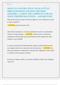 MONTANA NOTARY FINAL EXAM ACTUAL  PREP QUESTIONS AND WELL REVISED  ANSWERS - LATEST AND COMPLETE UPDATE  WITH VERIFIED SOLUTIONS &ndash; ASSURES PASS 