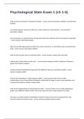 Psychological Stats Exam 1 &lpar;ch 1-5&rpar; Questions With All Complete And Verified Guaranteed Solutions&period;