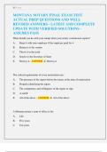 MONTANA NOTARY FINAL EXAM TEST  ACTUAL PREP QUESTIONS AND WELL  REVISED ANSWERS - LATEST AND COMPLETE  UPDATE WITH VERIFIED SOLUTIONS &ndash;  ASSURES PASS 