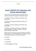 Exam 3 MGMT 6311 Questions with  Correct Answers latest