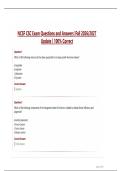  NCSF CSC Exam Questions and Answers &vert;Fall 2026&sol;2027  Update &vert; 100&percnt; Correct