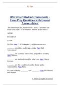 &lpar;ISC&rpar;2 Certified in Cybersecurity -  Exam Prep Questions with Correct  Answers latest 
