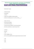 NCSF CSC Final Exam with Questions and Answers &vert;Fall 2026&sol;2027  Update &vert; 100&percnt; Correct Latest &lpar;Graded A&plus;&rpar; 