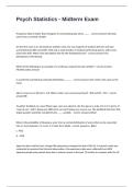 Psych Statistics - Midterm Exam Questions With Multiple Choices And Answers&period;