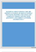 TEST BANK For Maternal Child Nursing Care 3rd Canadian Edition By Keenan Lindsay&comma;COMPLETE GUIDES THAT GUARANTEES A&plus;&comma;