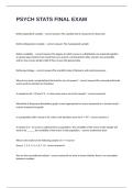 PSYCH STATS FINAL EXAM QUESTIONS AND ANSWERS SOLUTIONS GUARANTEED&period;