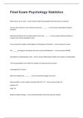 Final Exam Psychology Statistics Final Exam Questions With 100&percnt; Guaranteed Pass&period;