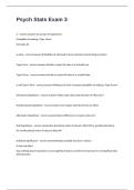 Psych Stats Exam 3 Questions With Correct Answers Assured Satisfaction&period;