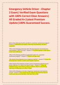 Emergency Vehicle Driver - Chapter 2 Exam&vert; Verified Exam Questions with 100&percnt; Correct Clear Answers&vert; All Graded A&plus;&vert;Latest Premium Update&vert;100&percnt; Guaranteed Success&period;