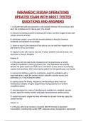PARAMEDIC FISDAP OPERATIONS UPDATED EXAM WITH MOST TESTED QUESTIONS AND CORRECT ANSWERS &lpar;100&percnt; VERIFIED&rpar;&vert; 2025&sol;2026
