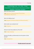 Psychology 100 - Dr&period; Kirk - Final  Questions and Correct Answers&sol; Latest  Update &sol; Already Graded