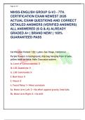 NIHSS-ENGLISH GROUP G-V3 - 7TH&period;  CERTIFICATION EXAM NEWEST 2026  ACTUAL EXAM QUESTIONS AND CORRECT  DETAILED ANSWERS &lpar;VERIFIED ANSWERS&rpar;  ALL ANSWERED &lbrace;6 Q & A&rcub; ALREADY  GRADED A&plus; &vert; BRAND NEW&excl; &vert; 100&percnt;  GUARANTEED PASS 