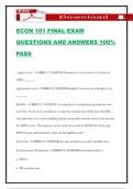 ECON 101 FINAL EXAM QUESTIONS AND ANSWERS 100&percnt; PASS