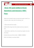 Econ 101 post midterm Exam Questions and Answers 100&percnt; Pass