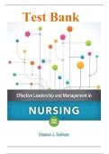 Test Bank for Effective Leadership and Management in Nursing 9th Edition by Eleanor Sullivan ISBN&colon;9780134153117 All Chapters Covered &vert; Question with Correct Answers