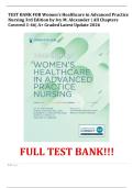 TEST BANK FOR Women&rsquo;s Healthcare in Advanced Practice Nursing 3rd Edition by Ivy M&period; Alexander &vert; All Chapters Covered 1-46&vert; A&plus; Graded Latest Update 2026