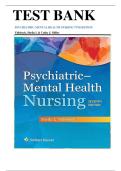 Psychiatric&ndash;Mental Health Nursing 7th Edition Test Bank by Sheila L&period; Videbeck PhD RN & Cathy J&period; Miller &ndash; Latest Update 2026 &vert; Exam Prep & Practice Questions