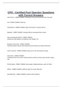 CPO - Certified Pool Operator Questions with Correct Answers&period;