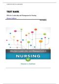 Test Bank for Effective Leadership and Management in Nursing 9th Edition by Eleanor Sullivan &vert;ISBN&colon; 9780134153117&vert; Guide A&plus;