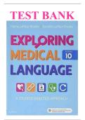 Test Bank For Exploring Medical Language 10th Edition by Myrna LaFleur Brooks ISBN&colon;9780323396455 All Chapters 1-16 Covered &vert; Question with Correct Answers