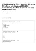 BPI Building Analyst Exam &vert; Questions & Answers &lpar;100 &percnt;Score&rpar; Latest Updated 2025&sol;2026 Comprehensive Questions A&plus; Graded Answers &vert; With Expert Solutions