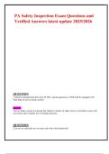 PA Safety Inspection Exam Questions and Verified Answers latest update 2025&sol;2026