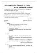 Samenvatting "de wereld van" Aardrijkskunde&comma; hoofdstuk 2&comma; VWO4
