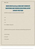 NURS 5434 Final Exam 2026-2027 COMPLETE QUESTIONS AND VERIFIED SOLUTIONS LATEST UPDATE THIS YEAR